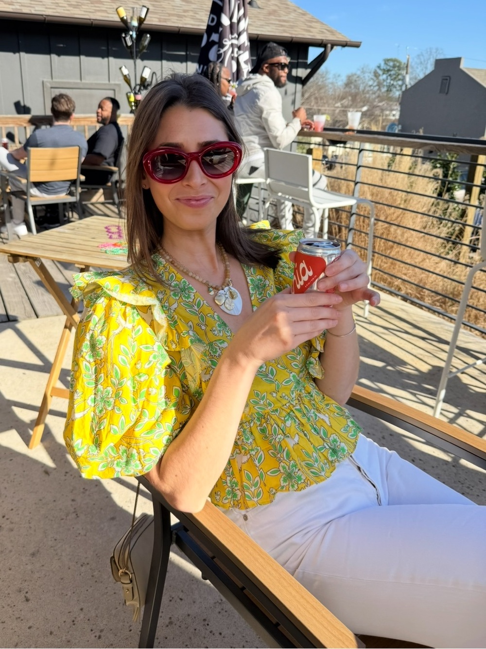 RHODE Yellow Floral Ruffle Top - Picture 4 of 5